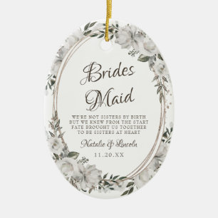 Adorno De Cerámica Floral vintage de Coro a la cita de la dama de hon