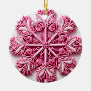 Adorno De Cerámica Floreciente elegancia de copo de nieve