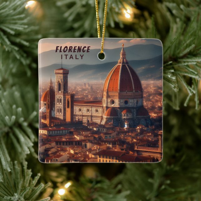 Adorno De Cerámica Florencia Duomo Santa Maria del Fiore Italia Viaje (Árbol)