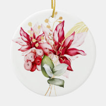 Flores acuáticas de poinsettia roja feriado de inv