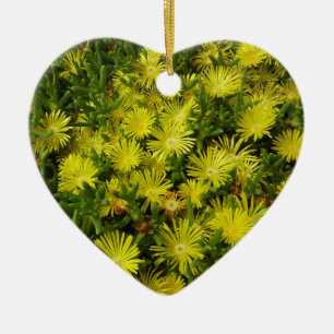 Adorno De Cerámica Flores amarillas de la planta de hielo de oro