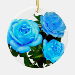 Adorno De Cerámica Flores azules rosas azules azules