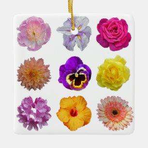 Adorno De Cerámica Flores coloridas