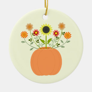 Adorno De Cerámica Flores de Acción de Gracias en Personalizado de Ca