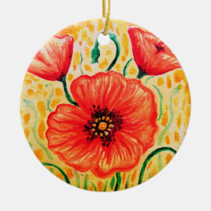 Adorno De Cerámica Flores de amapola