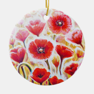 Adorno De Cerámica Flores de amapola