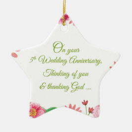 Adorno De Cerámica Flores de aniversario de bodas religiosas número 5