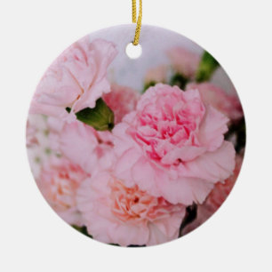 Adorno De Cerámica Flores de carnación rosa bonito