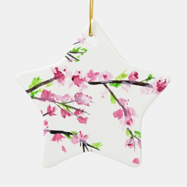 Adorno De Cerámica Flores de cerezo (Frente)