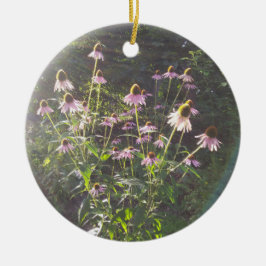 Adorno De Cerámica Flores de Echinacea al Sol