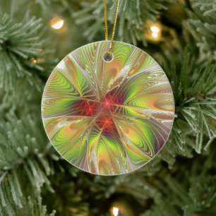 Adorno De Cerámica Flores de fantasía fractal blandas y tendientes