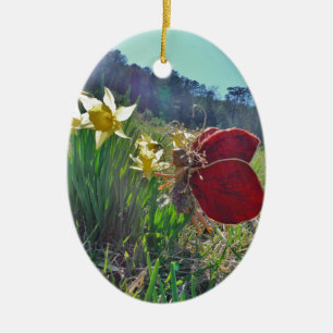 Adorno De Cerámica Flores de hadas y amarillas