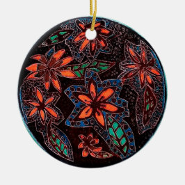Adorno De Cerámica Flores de Henna