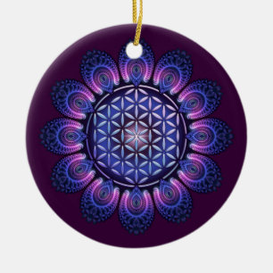 Adorno De Cerámica FLORES DE LA VIDA / Blume des Lebens - Mandala II