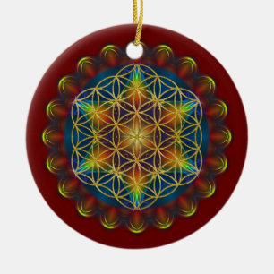 Adorno De Cerámica FLORES DE LA VIDA / Blume des Lebens - Mandala III