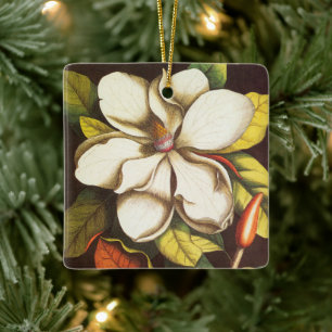 Adorno De Cerámica Flores de Magnolia Vintage con Semillas