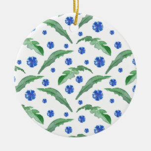Adorno De Cerámica Flores de maíz azul
