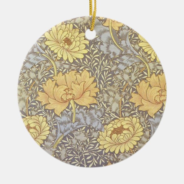 Adorno De Cerámica Flores de Mamá William Morris Chrysanthemum (Frente)