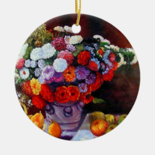 Adorno De Cerámica Flores de mono y fruta