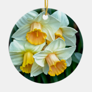 Adorno De Cerámica Flores de narciso amarillas
