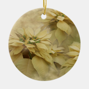 Adorno De Cerámica Flores de Nochebuena de color crema Arte Digital