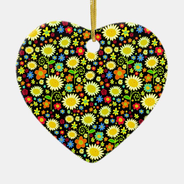 Adorno De Cerámica Flores de primavera (Frente)