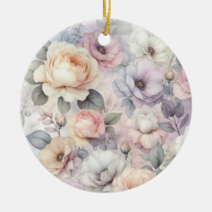 Adorno De Cerámica Flores de Rosa Elegantes