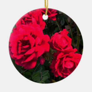 Adorno De Cerámica Flores de rosas rojas