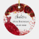 Adorno De Cerámica Flores de vestido rojo de cumpleaños blancas (Atrás)