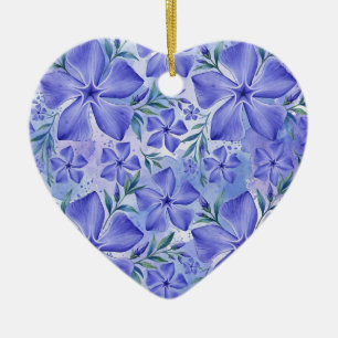 Adorno De Cerámica Flores de Vinca Azul Violeta Vinca