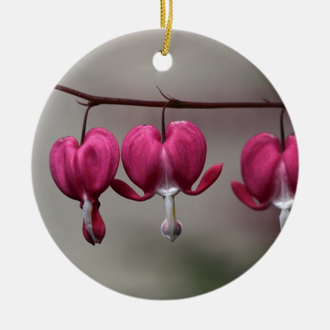 Adorno De Cerámica Flores del corazón sangrante (Frente)