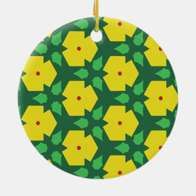 Adorno De Cerámica Flores estilizadas (Atrás)