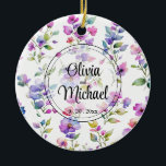 Adorno De Cerámica Flores marinas de color púrpura elegante<br><div class="desc">Elegante vegetación de flores silvestres color púrpura rosa de color morado - Para empezar a cambiar nombres y detalles de eventos, haga clic en "Personalizar esta plantilla" y edite la redacción en los cuadros de plantilla. Para acceder a las herramientas de edición más avanzadas, desplácese hasta "Haga clic en el...</div>
