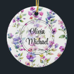 Adorno De Cerámica Flores marinas de color púrpura elegante<br><div class="desc">Elegante vegetación de flores silvestres color púrpura rosa de color morado - Para empezar a cambiar nombres y detalles de eventos, haga clic en "Personalizar esta plantilla" y edite la redacción en los cuadros de plantilla. Para acceder a las herramientas de edición más avanzadas, desplácese hasta "Haga clic en el...</div>