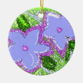 Adorno De Cerámica Flores moradas