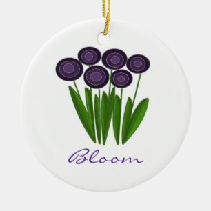 Adorno De Cerámica Flores Moradas de Moda