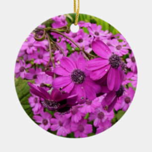 Adorno De Cerámica Flores moradas de San Francisco