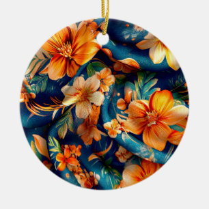 Adorno De Cerámica Flores naranjas por todas partes