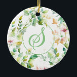 Adorno De Cerámica Flores naturales de acuarela verde elegante<br><div class="desc">Elegante color de agua botánica vegetación de flores silvestres - ¡Gran idea de regalo para ella! Para empezar a cambiar nombres y detalles de eventos, haga clic en "Personalizar esta plantilla" y edite la redacción en los cuadros de plantilla. Para acceder a las herramientas de edición más avanzadas, desplácese hasta...</div>