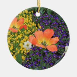 Adorno De Cerámica Flores Ornament