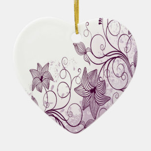 Adorno De Cerámica Flores púrpuras hermosas