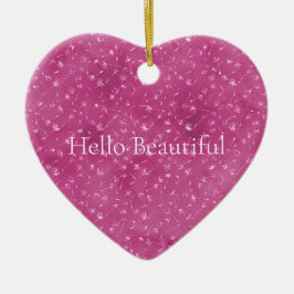 Adorno De Cerámica Flores Purpurinas de espuma rosada