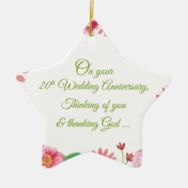 Adorno De Cerámica Flores religiosas para el 20º aniversario de bodas