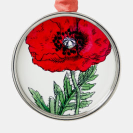 Adorno De Cerámica flores rojas amapola viñas vintage floraciones