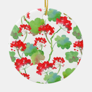 Adorno De Cerámica Flores rojas (Pelargonium)