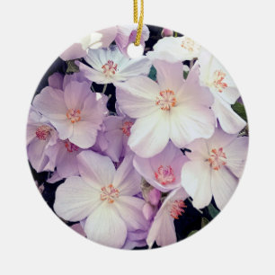 Adorno De Cerámica Flores rosadas
