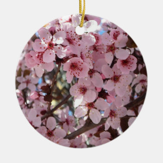 Adorno De Cerámica Flores rosas en el árbol floreciente ornamental