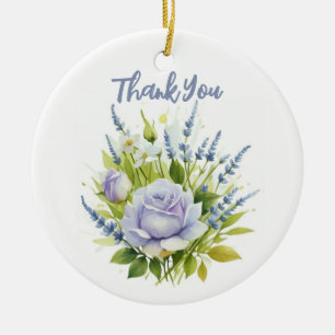 Adorno De Cerámica Flores silvestres de lavadora acuarela