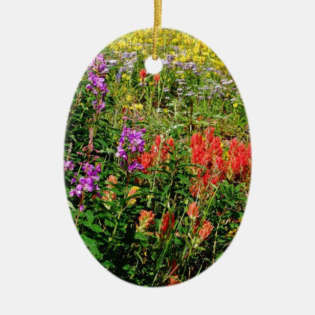 Adorno De Cerámica Flores silvestres de Montaña Rocosa (Frente)