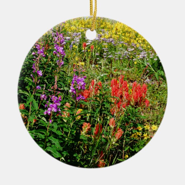 Adorno De Cerámica Flores silvestres de Montaña Rocosa (Frente)